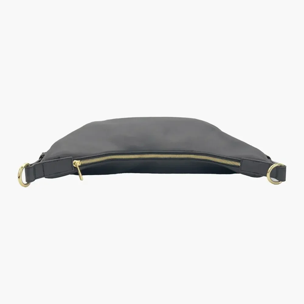 JULES KAE Zola Vegan Leather Hobo Bag (Black)